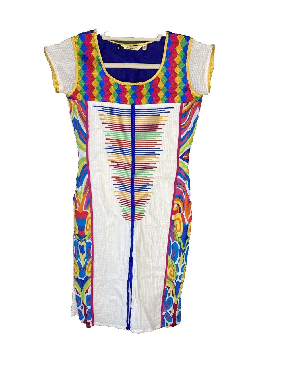 Divyanshi Indian Dress Womens Large Embroidered Multicolor Pullover Summer Kurta